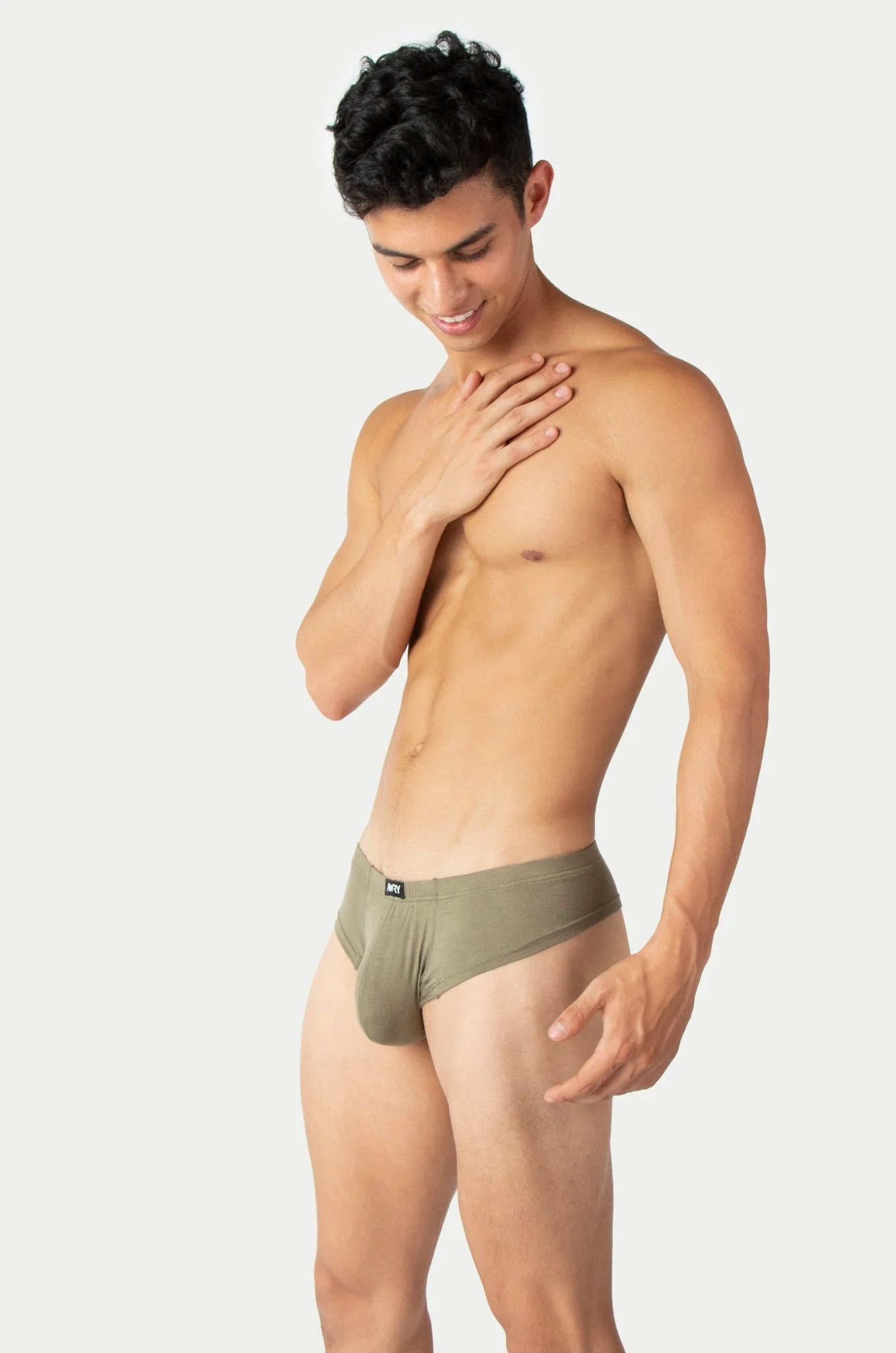 CHEEKY Thong Briefs - Army Green - Image 4
