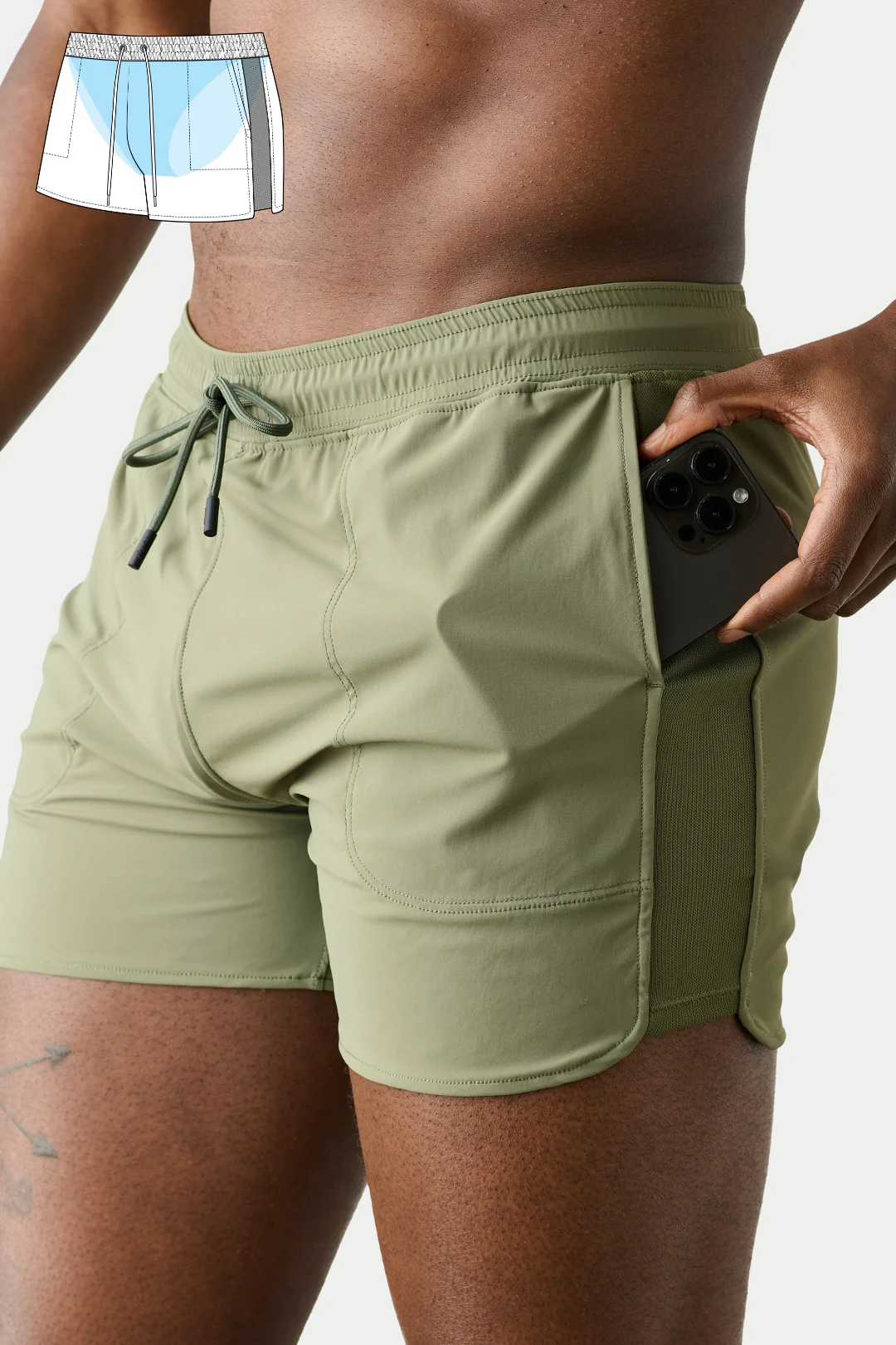 EDGE Shorts - Moss Green - Image 6