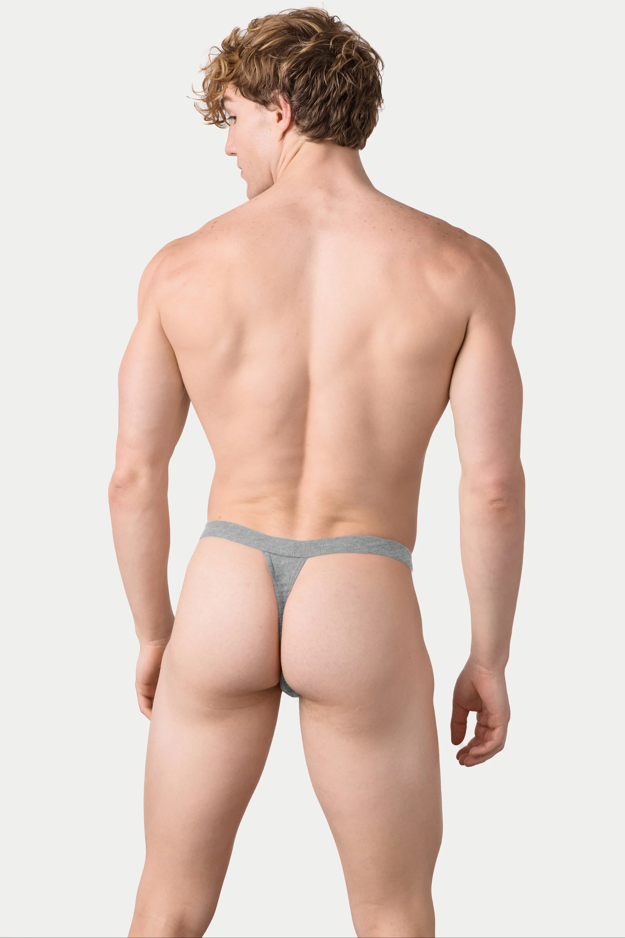 RIBBED Thong - Heather Gray - Image 4
