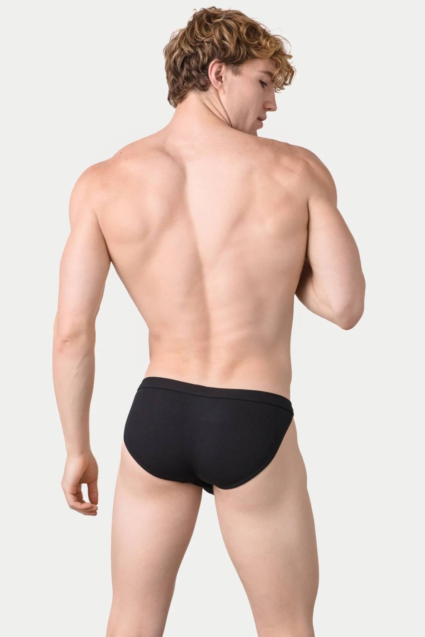 RIBBED Tanga Briefs - Black - Image 3