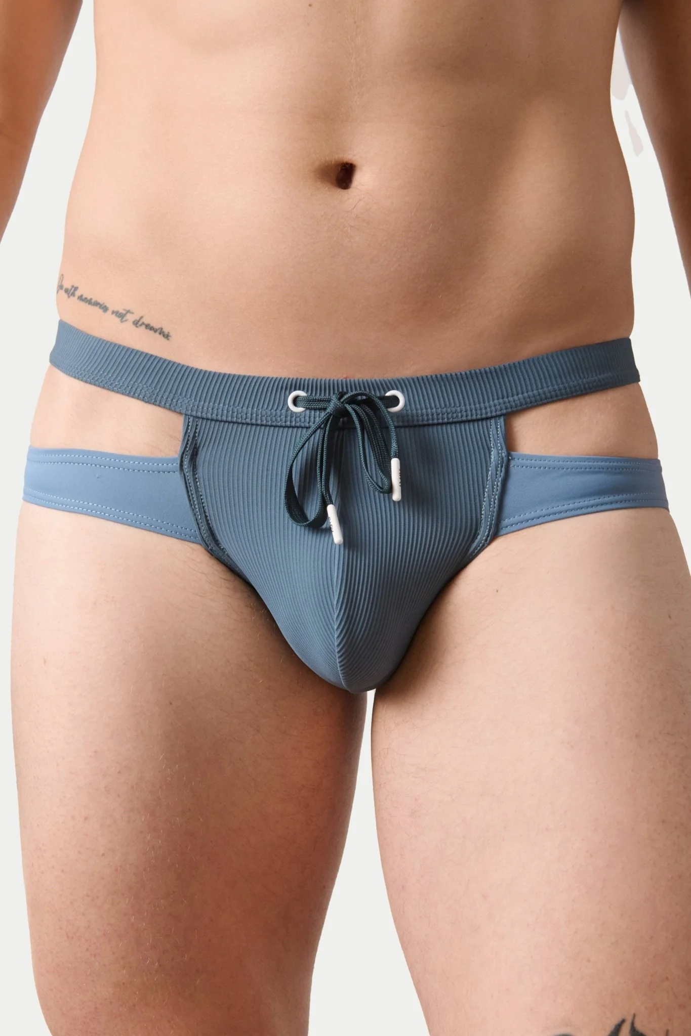 SURGE Split Swim Briefs - Steel Blue - Image 6