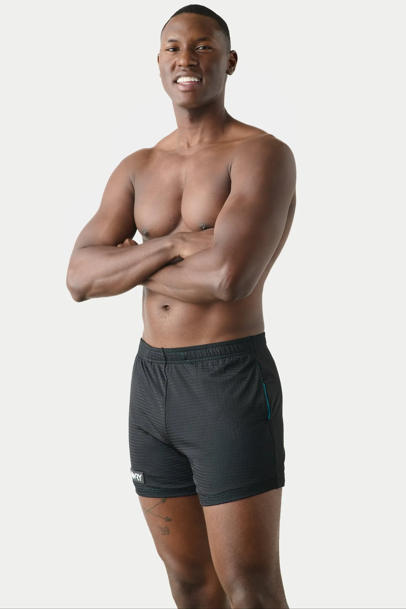 VARSITY Shorts - Black & Teal - Image 3